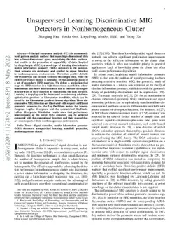 Unsupervised Learning Discriminative MIG Detectors in Nonhomogeneous
  Clutter