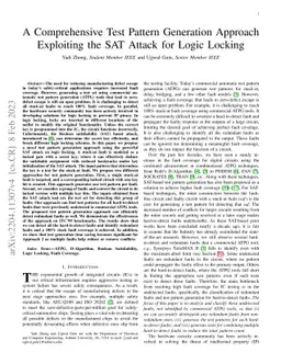 A Comprehensive Test Pattern Generation Approach Exploiting SAT Attack
  for Logic Locking