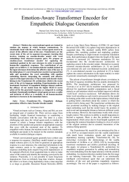 Emotion-Aware Transformer Encoder for Empathetic Dialogue Generation
