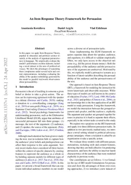 An Item Response Theory Framework for Persuasion