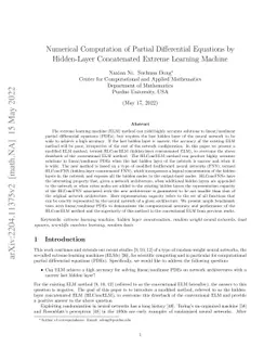 Numerical Computation of Partial Differential Equations by Hidden-Layer
  Concatenated Extreme Learning Machine