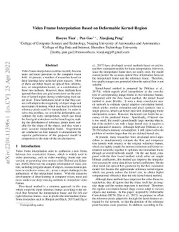Video Frame Interpolation Based on Deformable Kernel Region