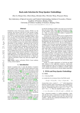 Back-ends Selection for Deep Speaker Embeddings