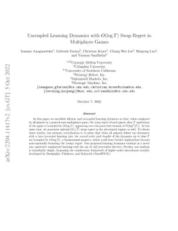 Uncoupled Learning Dynamics with $O(\log T)$ Swap Regret in Multiplayer
  Games