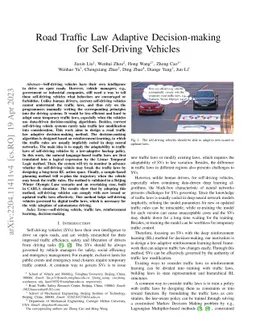 Road Traffic Law Adaptive Decision-making for Self-Driving Vehicles