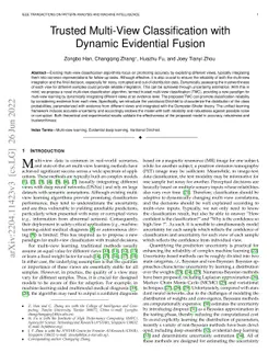 Trusted Multi-View Classification with Dynamic Evidential Fusion
