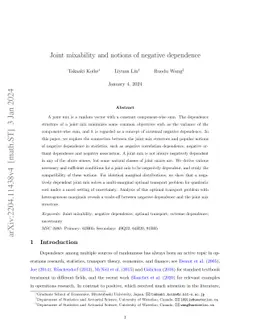 Joint mixability and notions of negative dependence