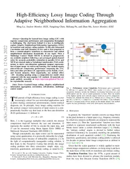 High-Efficiency Lossy Image Coding Through Adaptive Neighborhood
  Information Aggregation
