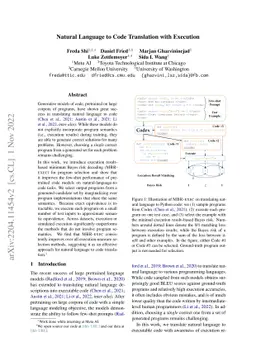 Natural Language to Code Translation with Execution
