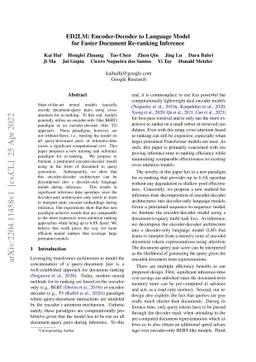 ED2LM: Encoder-Decoder to Language Model for Faster Document Re-ranking
  Inference