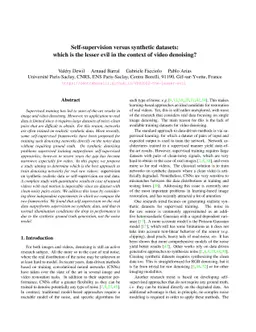 Self-supervision versus synthetic datasets: which is the lesser evil in
  the context of video denoising?