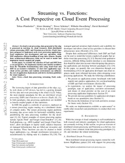 Streaming vs. Functions: A Cost Perspective on Cloud Event Processing