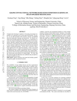Graph Convolutional Network Based Semi-Supervised Learning on
  Multi-Speaker Meeting Data