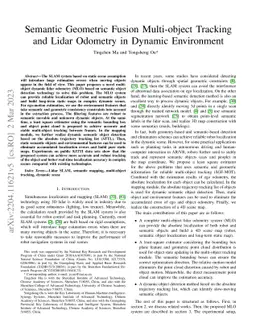 Semantic Geometric Fusion Multi-object Tracking and Lidar Odometry in
  Dynamic Environment