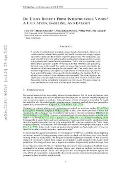 Do Users Benefit From Interpretable Vision? A User Study, Baseline, And
  Dataset