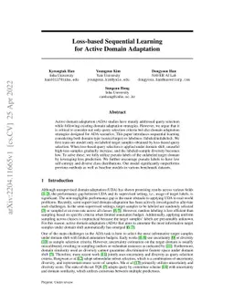 Loss-based Sequential Learning for Active Domain Adaptation