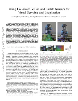 Using Collocated Vision and Tactile Sensors for Visual Servoing and
  Localization