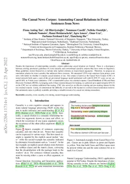 The Causal News Corpus: Annotating Causal Relations in Event Sentences
  from News