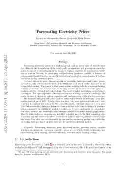 Forecasting Electricity Prices