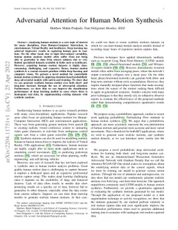 Adversarial Attention for Human Motion Synthesis