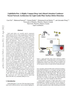 LightDefectNet: A Highly Compact Deep Anti-Aliased Attention Condenser
  Neural Network Architecture for Light Guide Plate Surface Defect Detection