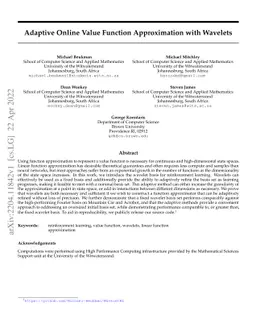 Adaptive Online Value Function Approximation with Wavelets