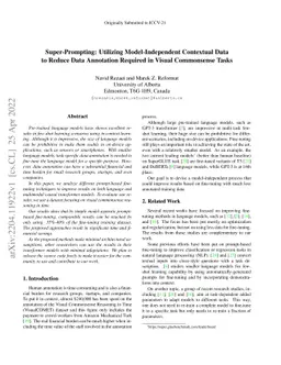 Super-Prompting: Utilizing Model-Independent Contextual Data to Reduce
  Data Annotation Required in Visual Commonsense Tasks