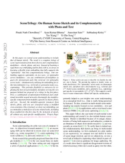 SceneTrilogy: On Human Scene-Sketch and its Complementarity with Photo
  and Text