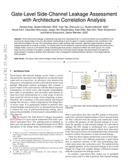 Gate-Level Side-Channel Leakage Assessment with Architecture Correlation
  Analysis