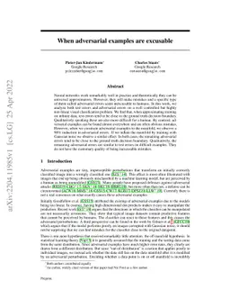 When adversarial examples are excusable