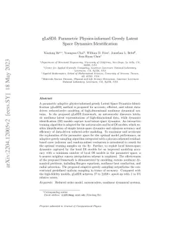 gLaSDI: Parametric Physics-informed Greedy Latent Space Dynamics
  Identification