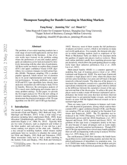Thompson Sampling for Bandit Learning in Matching Markets