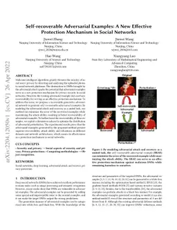 Self-recoverable Adversarial Examples: A New Effective Protection
  Mechanism in Social Networks