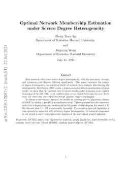 Optimal Network Membership Estimation Under Severe Degree Heterogeneity