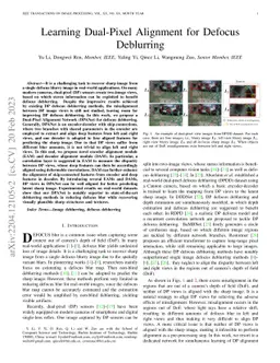 Learning Dual-Pixel Alignment for Defocus Deblurring