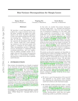 Bias-Variance Decompositions for Margin Losses