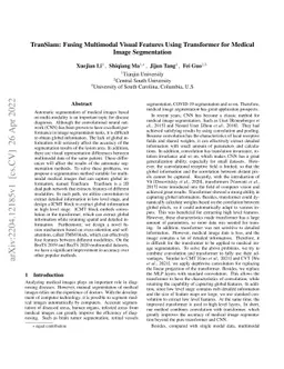 TranSiam: Fusing Multimodal Visual Features Using Transformer for
  Medical Image Segmentation
