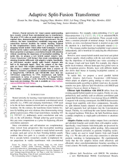 Adaptive Split-Fusion Transformer