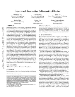Hypergraph Contrastive Collaborative Filtering
