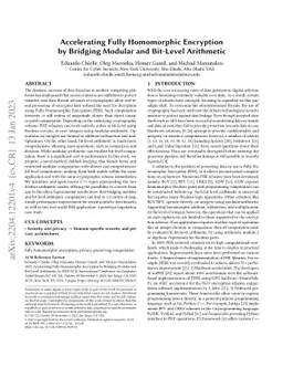 Accelerating Fully Homomorphic Encryption by Bridging Modular and
  Bit-Level Arithmetic