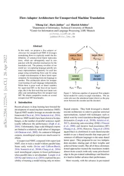 Flow-Adapter Architecture for Unsupervised Machine Translation