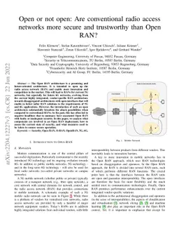 Open or not open: Are conventional radio access networks more secure and
  trustworthy than Open-RAN?