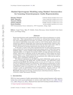 Masked Spectrogram Modeling using Masked Autoencoders for Learning
  General-purpose Audio Representation
