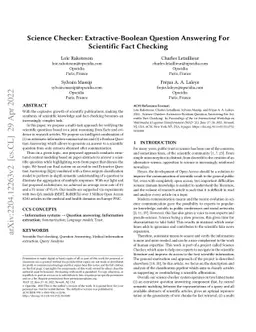Science Checker: Extractive-Boolean Question Answering For Scientific
  Fact Checking