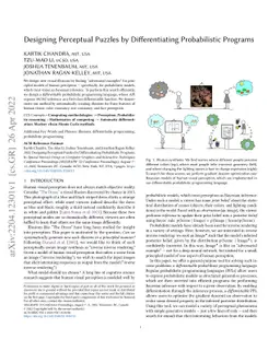Designing Perceptual Puzzles by Differentiating Probabilistic Programs