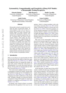 Systematicity, Compositionality and Transitivity of Deep NLP Models: a
  Metamorphic Testing Perspective