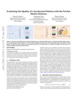Evaluating the Quality of a Synthesized Motion with the Fréchet Motion
  Distance