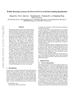 RAPQ: Rescuing Accuracy for Power-of-Two Low-bit Post-training
  Quantization