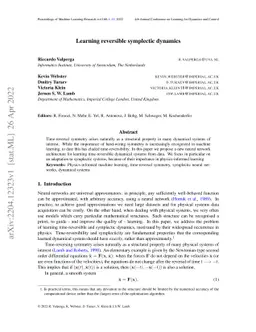 Learning reversible symplectic dynamics