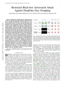 Restricted Black-box Adversarial Attack Against DeepFake Face Swapping